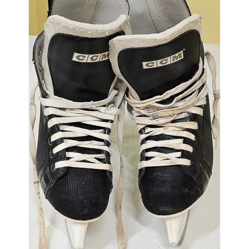 CCM Champion 90 Ice Hockey Skates Black White SL-1000 Blades Mens Size‎ 9